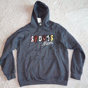 Women Size Large Sports Mom Gray Hoodie, NWT, New with Tags